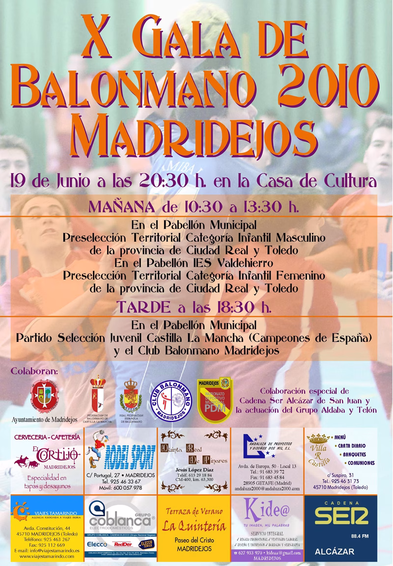 x gala de balonmano de castilla la mancha   cartel