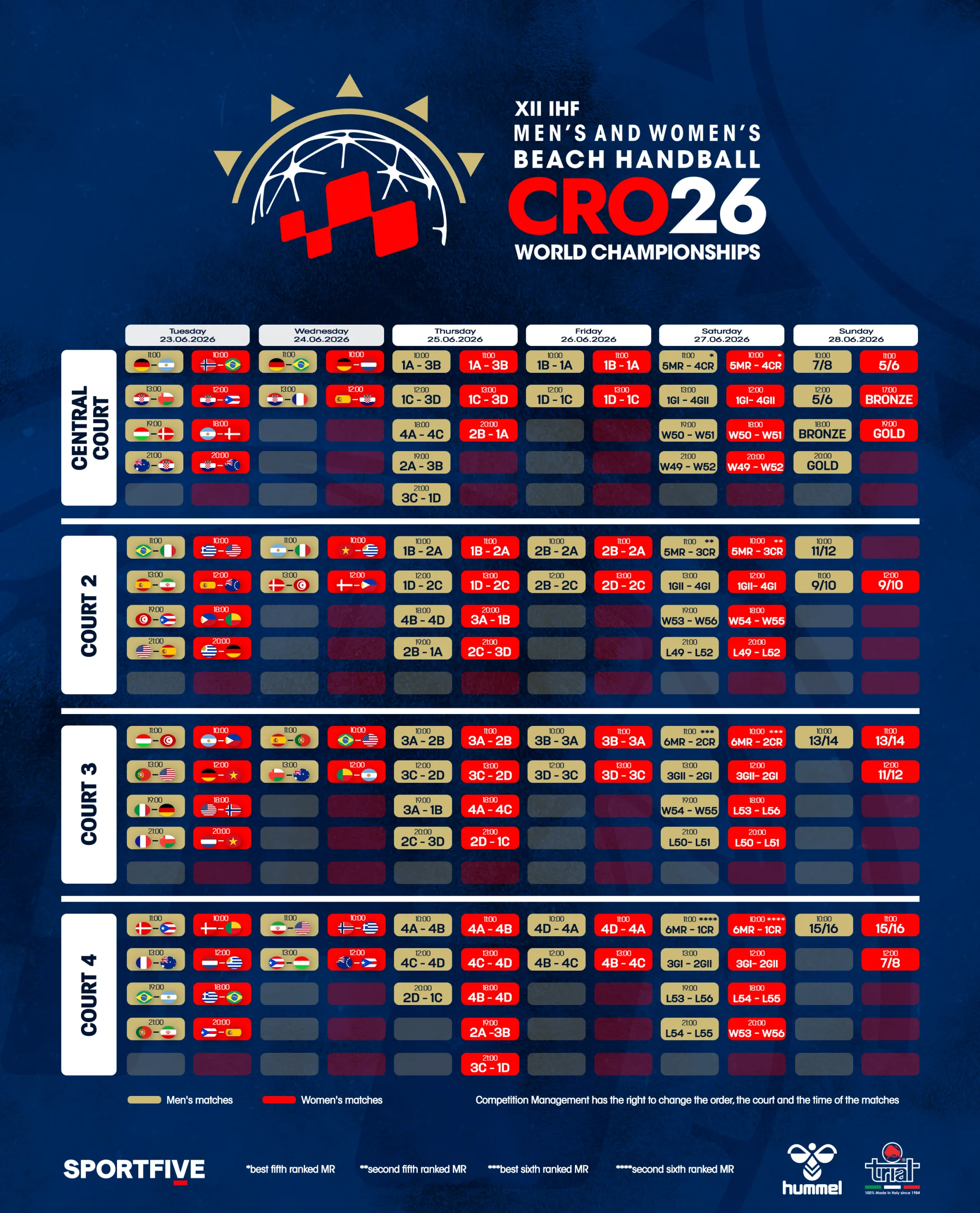 2026 Beach match schedule
